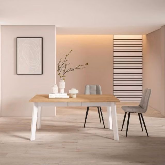Tavolo da Pranzo, 168x90x74cm, Per 8 persone, Gambe in legno, colore Rovere RF2901