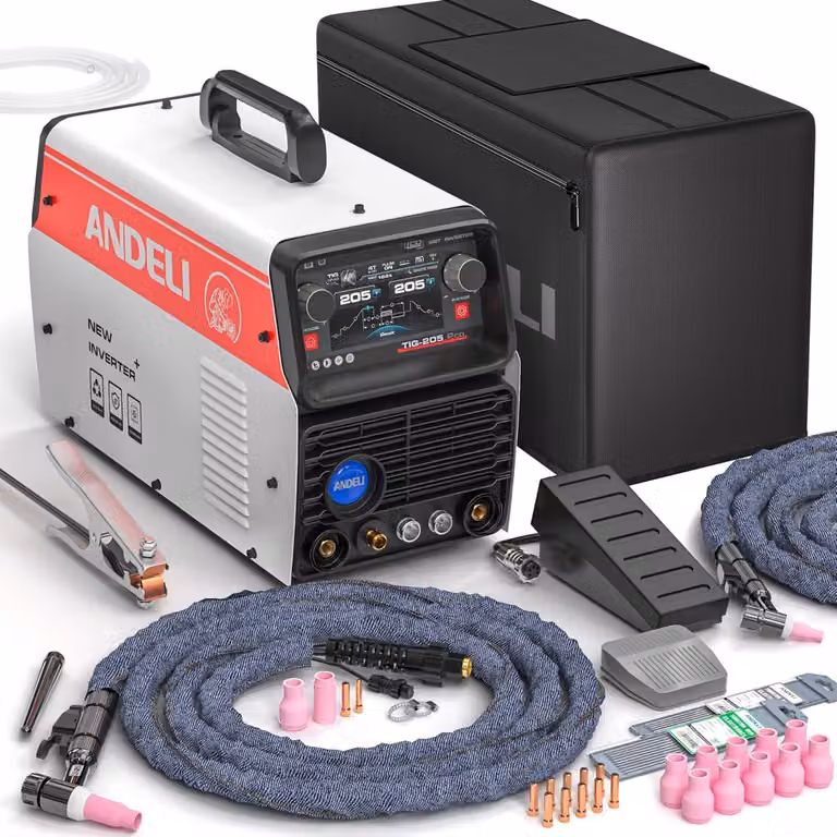 Saldatrice TIG multifunzione 10-in-1 con corrente alternata (AC) e continua (DC) e pedale di controllo