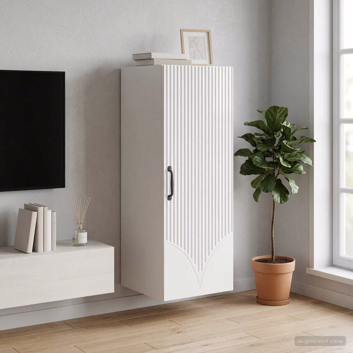 Mobiletto a muro vidaXL in stile minimalista con ante a battente e ripiani interni, L/P/H: 33 x 34,5 x 90 cm