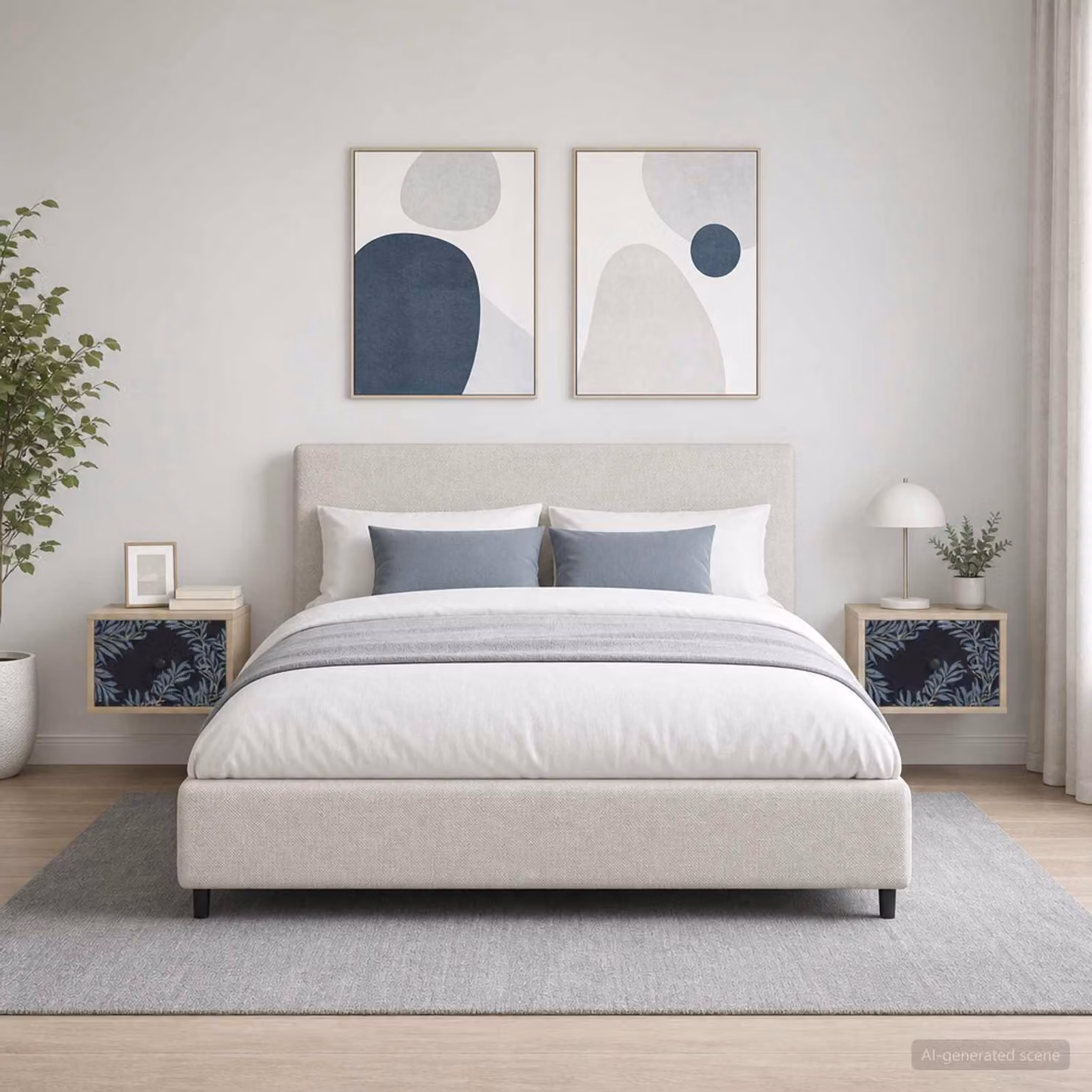Set di 2 comodini sospesi vidaXL DOKKUM in Rovere Sonoma e Nero