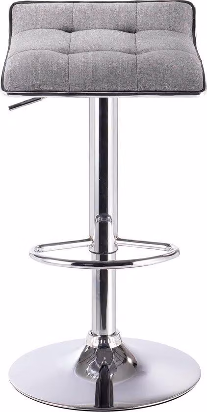 Set di sgabelli da bar - Ergonomici - In lino - Grigio chiaro - Regolabili in altezza - Altezza della seduta 62-84 cm