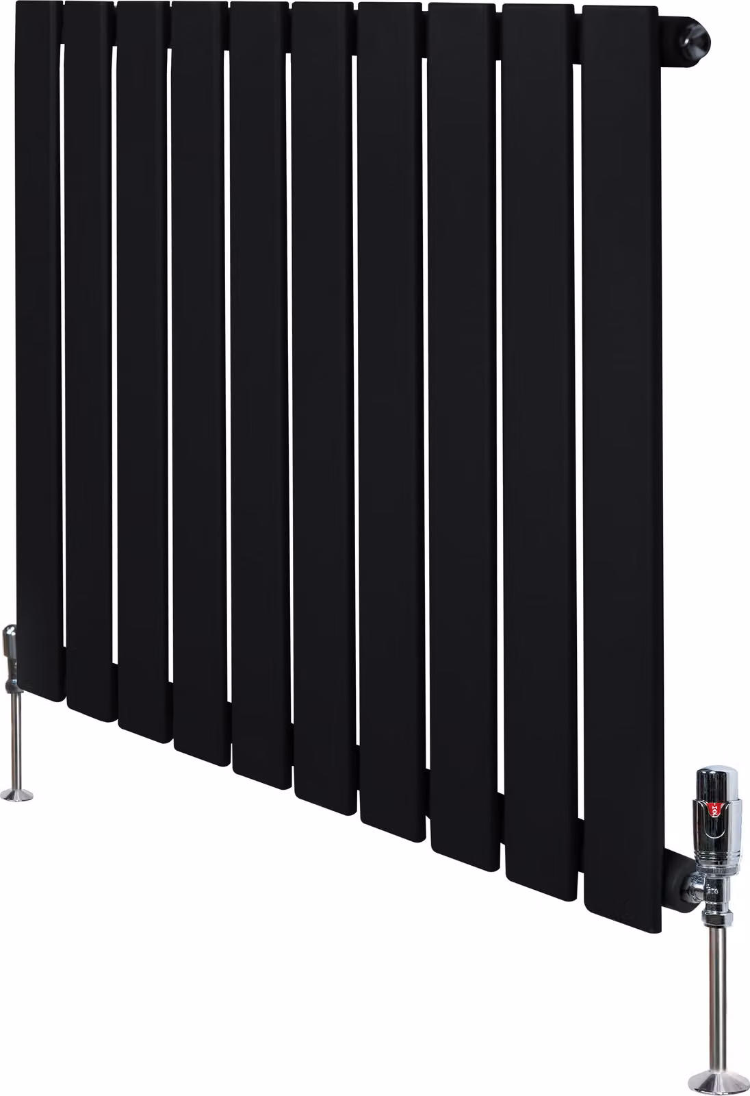 Radiatori piani e valvole – 600 mm x 700 mm – Neri