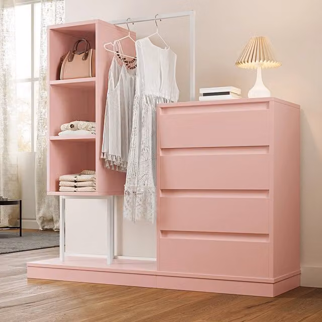 Comò - Xylo - 4 cassetti rosa 140x40x135cm