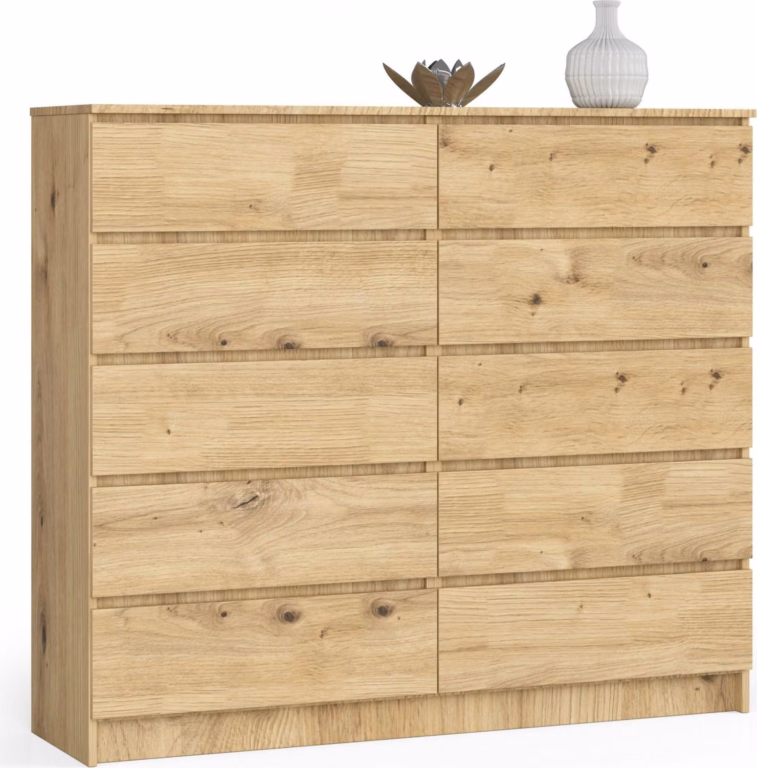 Akord Cassettiera A 10 Cassetti Rovere Artigianale 138X40X121 Cm