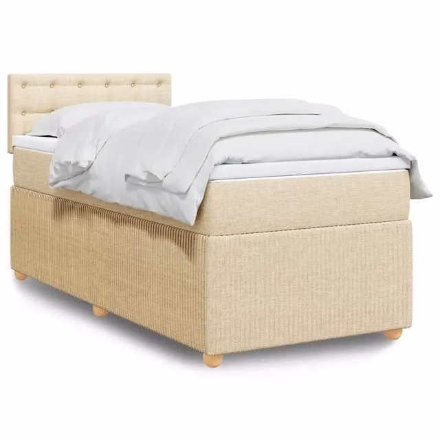 Giroletto a Molle con Materasso Crema 90x200 cm inTessuto 3287358
