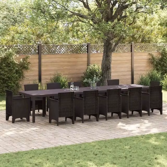 Tavolo da Giardino Marrone 400 x 100 x 73 cm polyrattan 3378529