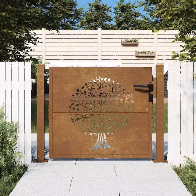 Cancello da giardino 100x75 cm con design ad albero 153160