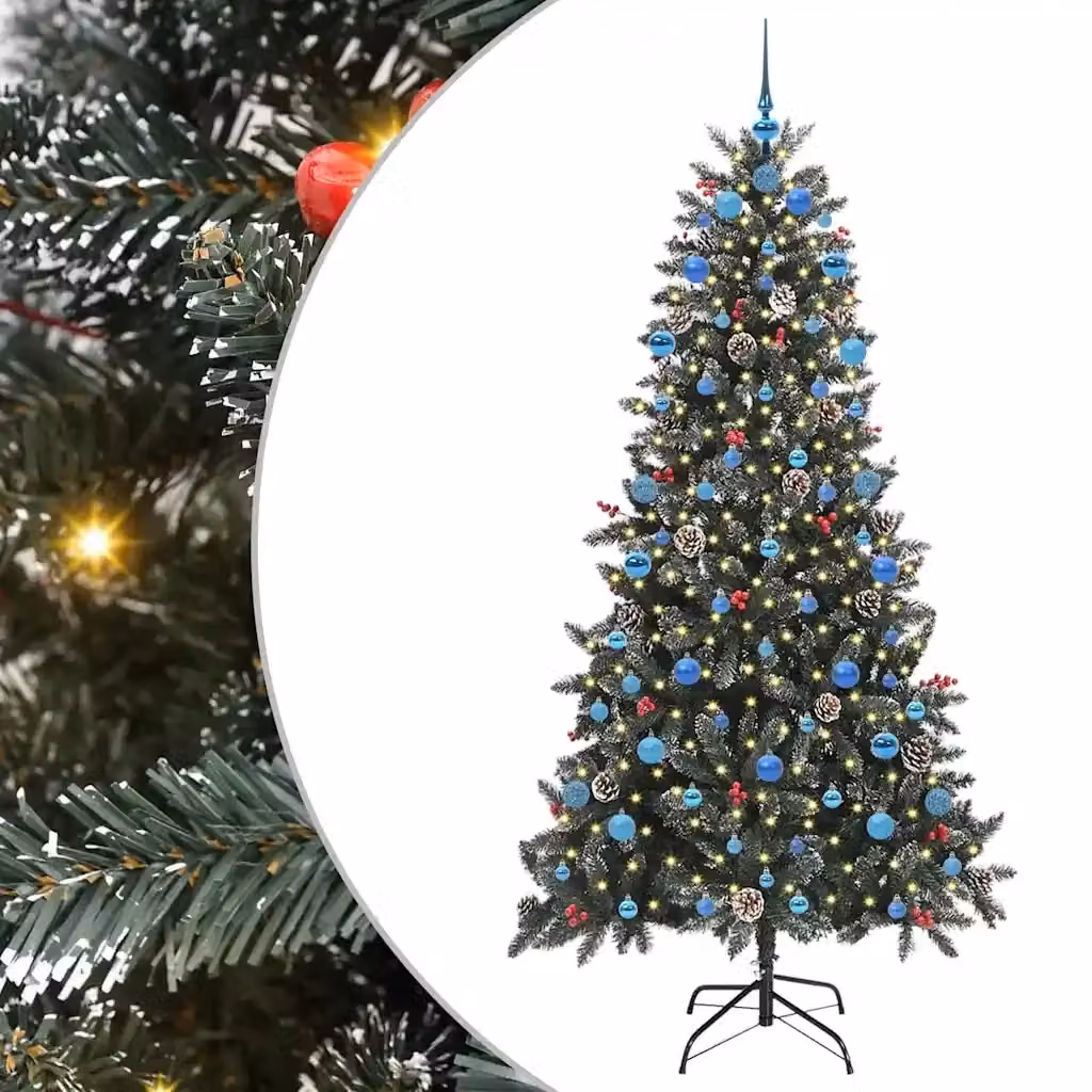 Albero di Natale artificiale verde vidaXL con 300 LED luce bianca calda, Altezza: 210 cm – 2