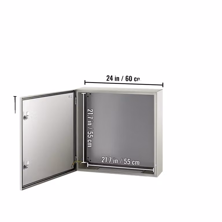 Custodia elettrica, struttura in acciaio, impermeabile secondo IP66, 60 x 60 x 20 cm