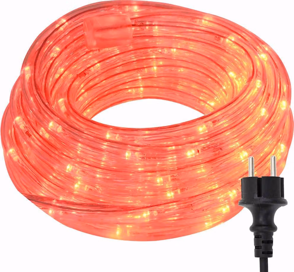 Corda luminosa con 240 LED rossi 10 m PVC