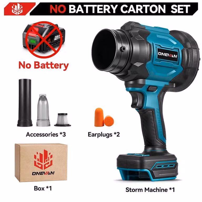 Aspirafoglie a batteria - Aspiratore-soffiatore 2 in 1 - Motore brushless - 6 livelli di potenza - Velocità dell'aria 350 m/s - Sistema da 18 V - Senza batteria
