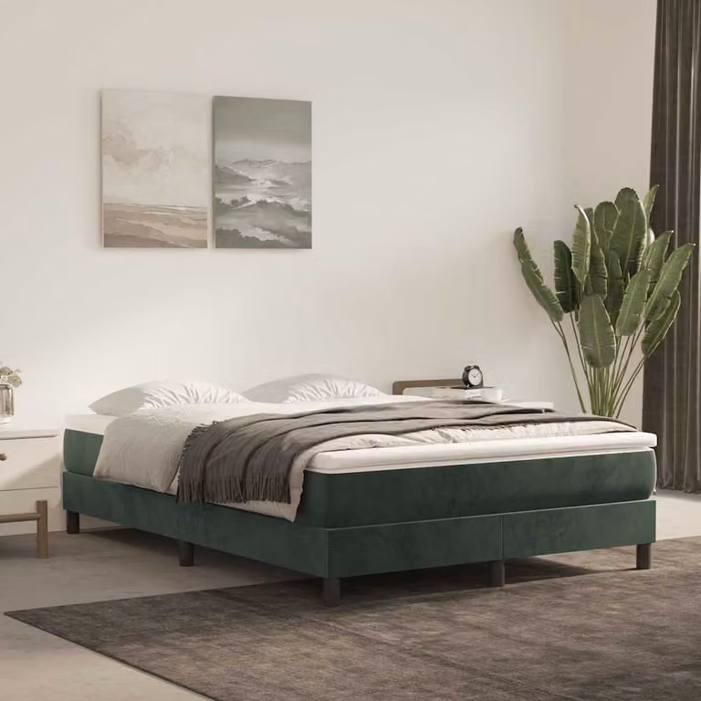 Materasso Ibrido vidaXL in Velluto Verde e Bianco con Rivestimento Rimovibile L: 140 cm, P: 210 cm, H: 20 cm