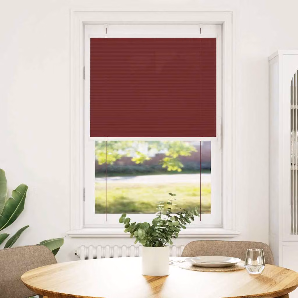 vidaXL Tenda Plissettata Rosso Bordeaux 70x150 cm Larghezza Tessuto
