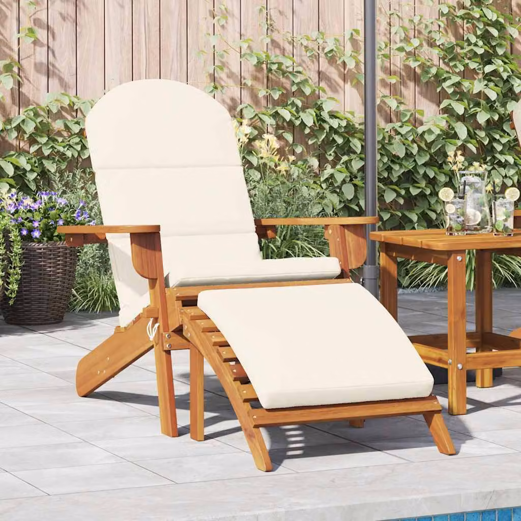 Sedia Adirondack da giardino vidaXL in legno di acacia oliato con poggiapiedi disponibile in bianco, marrone o beige