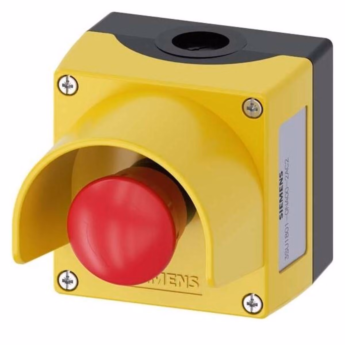 Pulsante a fungo Siemens in custodia, con collare di protezione Giallo Sblocco rotante SIRIUS ACT 3SU1801-0NA00-2AC2 1 pz