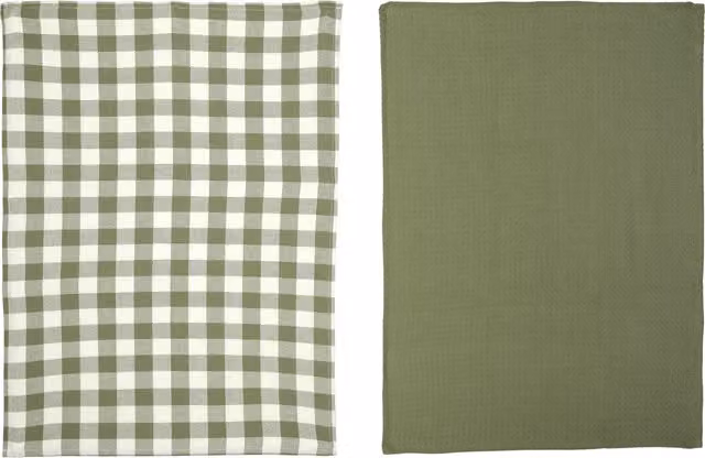 Set 2 strofinacci cucina 50x70 cm cotone verde