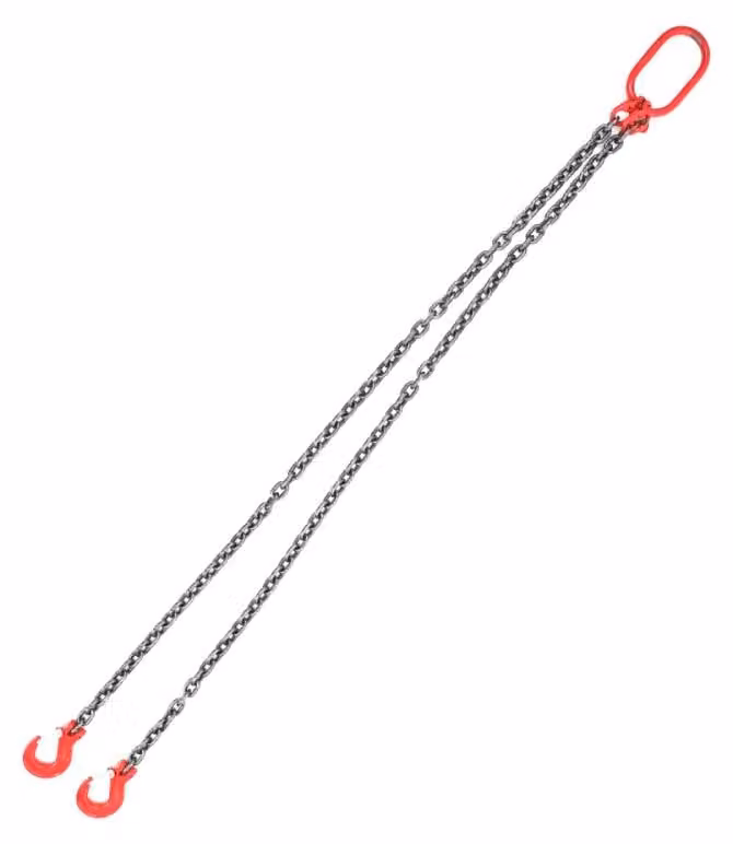 Catene di sollevamento - 2 metri - 8 mm - 2 ganci - Regolabili - Per gru - Capacità di carico: 3 tonnellate