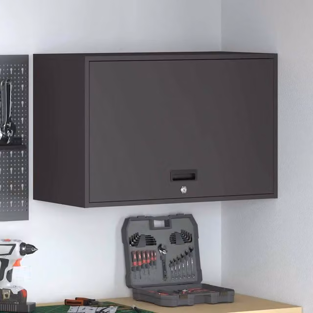 Armadio a muro per garage Nero 80 x 40 x 53 cm 883264