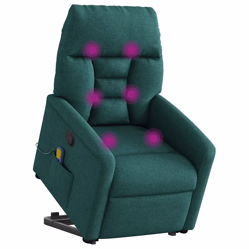 Poltrona Alzapersona con Assistenza Elettrica vidaXL Verde in Tessuto e Schiuma con Braccioli – 2