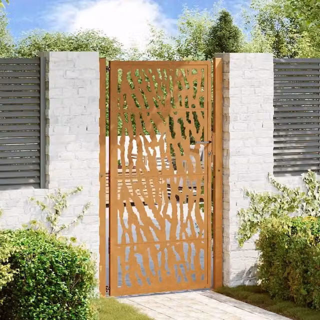 Cancello da giardino 100x175 cm con design a traccia 4100987