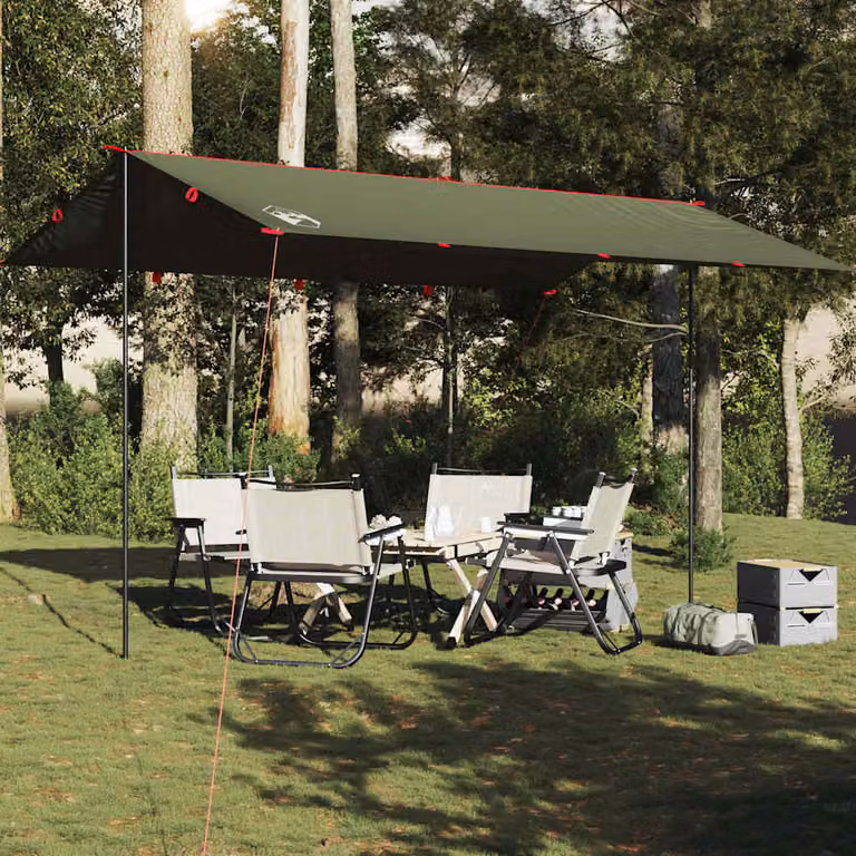 Telone da campeggio impermeabile vidaXL in poliestere verde oliva 506 x 306 cm