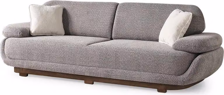 Grau Dreisitzer Sofa Couch Polstermöbel Moderne Design Textil Einrichtung
