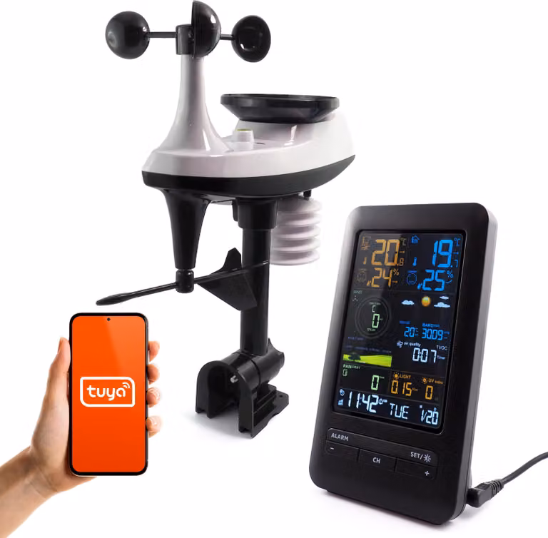 Stazione meteorologica Tuya con pannello LCD e sensore esterno