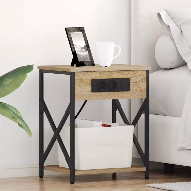 Set di 2 Armadi da Notte vidaXL in Rovere Sonoma, L 41 cm x P 31 cm x H 51 cm