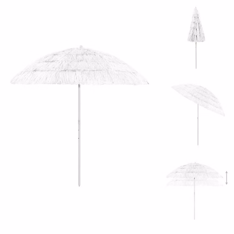 vidaXL Ombrellone Hawaii bianco 240 cm - Ombrelloni e tende da sole
