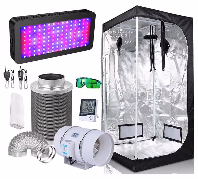 Kit completo per growbox: lampada LED per piante, sistema di coltivazione idroponica, dimensioni 60 x 60 x 140 cm, 6 V, modello B