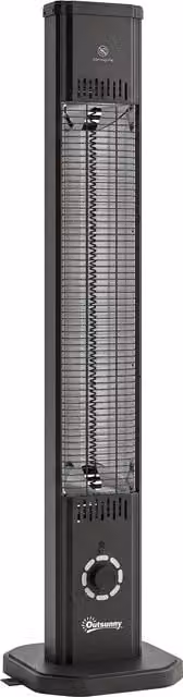 Outsunny Riscaldatore Elettrico a Infrarossi 2000 W con Custodia, IP65, Nero   Aosom Italy