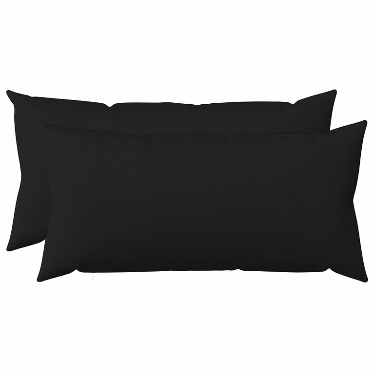 Set di 2 cuscini HEERLEN vidaXL neri in tessuto con rivestimento lavabile e rimovibile L/P/H: 80 x 40 x 40 cm