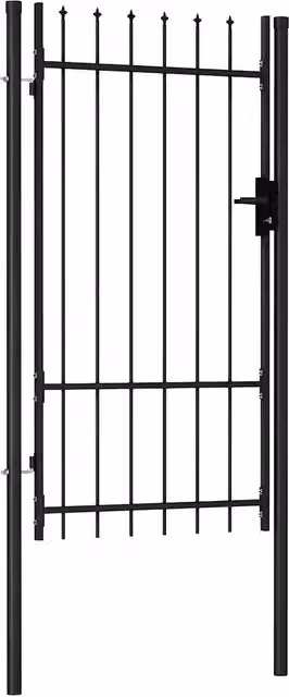 Cancello per recinzione BOXTEL porta singola con punta in acciaio Nero L: 1 m, H: 1,75 m CFW5328934