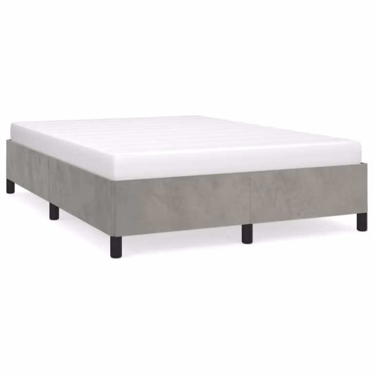 Giroletto senza Materasso Grigio Chiaro 140x200 cm Velluto