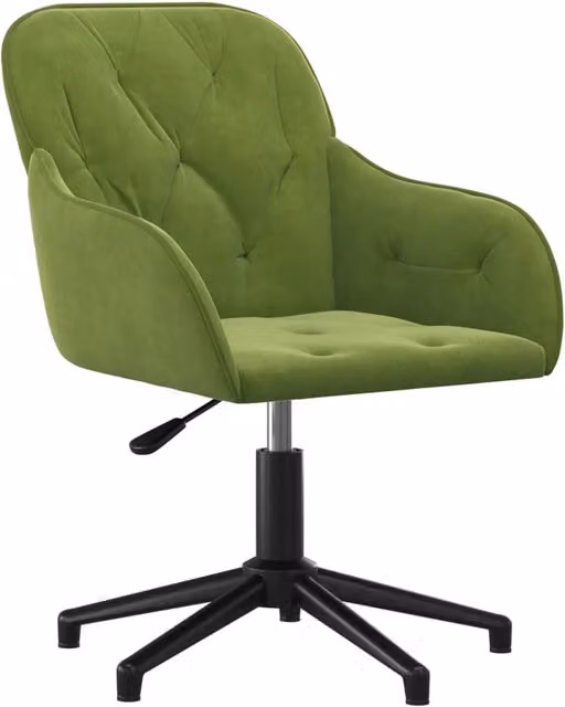 Sedia girevole da ufficio/studio velluto verde chiaro 02_0024185