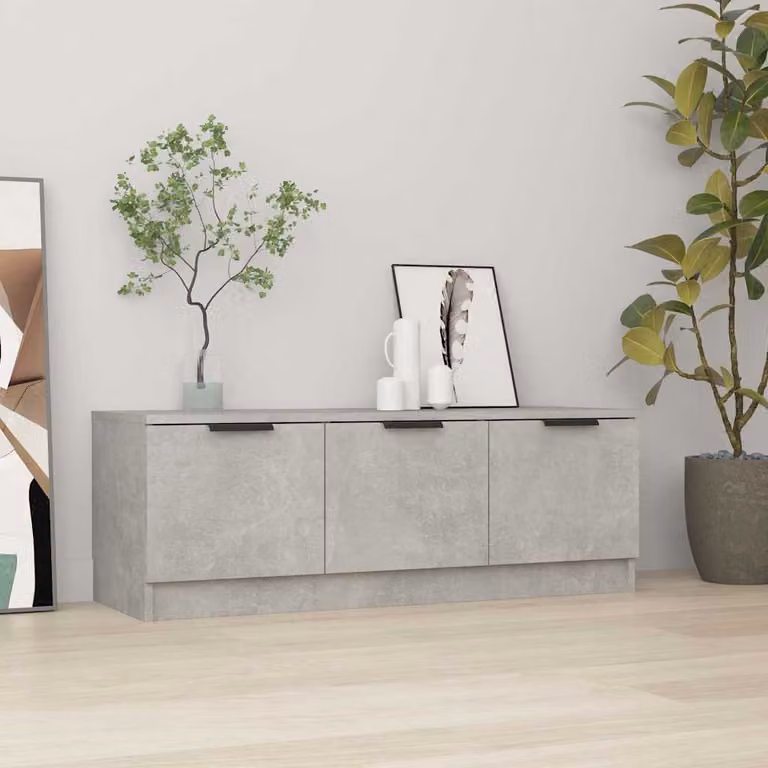 Mobile Porta TV Moderno vidaXL in Legno e MDF Grigio L: 102 cm, P: 35 cm, H: 36,5 cm