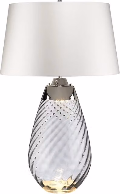 Lampada Da Scrivania Contemporanea Lena Metallo Vetro Grigio Fumo 1 Luce E27