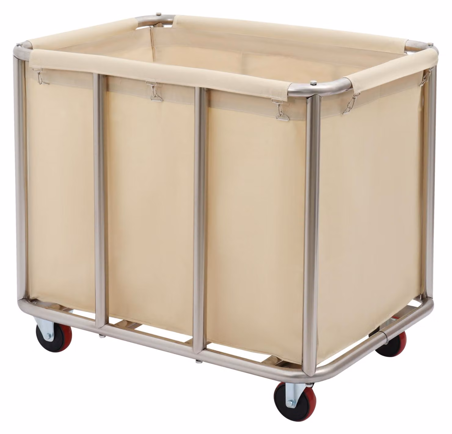 Carrello in acciaio inossidabile - Capacità: 400 litri - Dimensioni: 90x65x80 cm - Con ruote