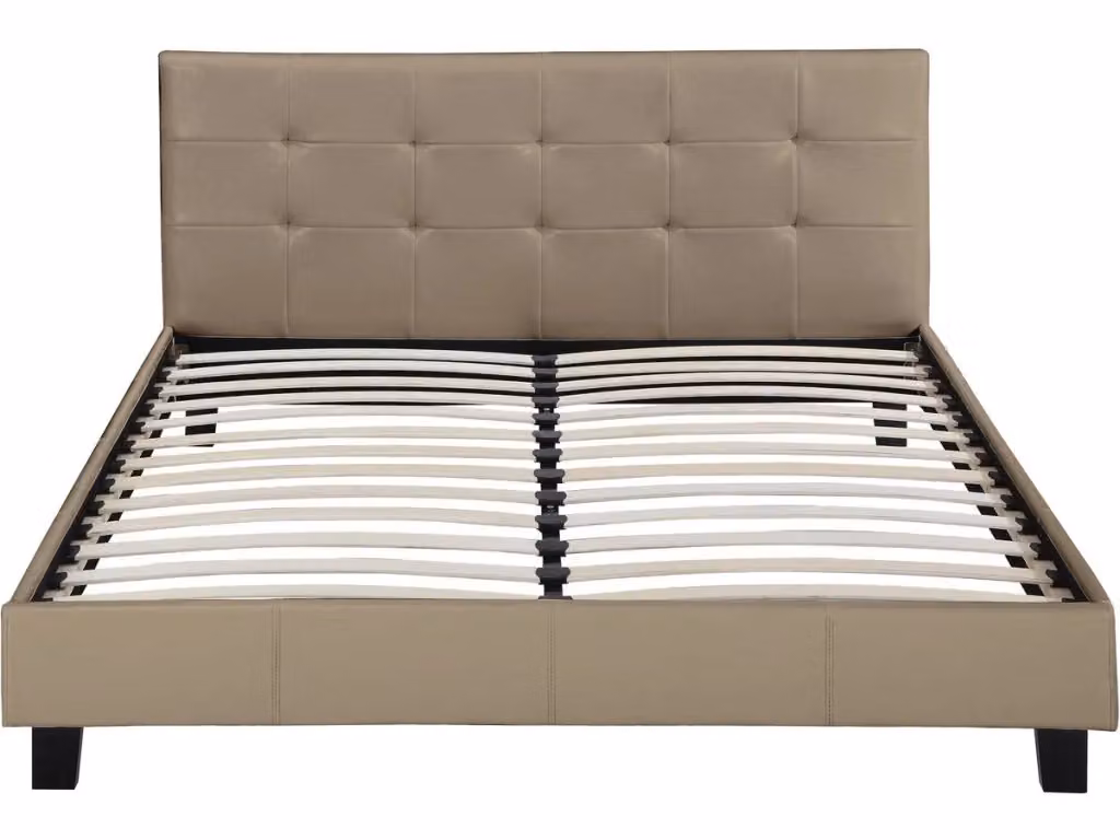 Letto Julia Habitat color beige in ecopelle con struttura imbottita L/P/H: 160 x 200 x 167 cm – 2