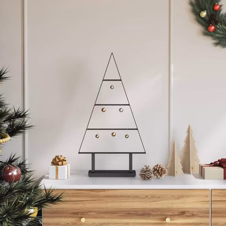 Maison Exclusive - Albero di Natale in metallo, nero, 60 cm, acciaio