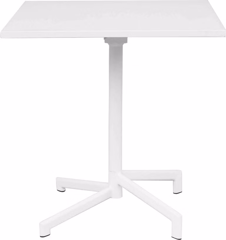 Milani Home - tavolo da giardino quadrato, Opera, 70 x 70 cm, in acciaio, bianco