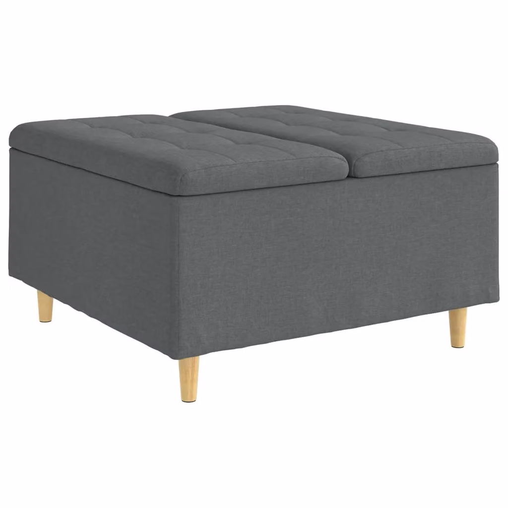 Pouf con contenitore vidaXL in tessuto grigio moderno L: 80 cm, P: 80 cm, H: 45 cm – 2