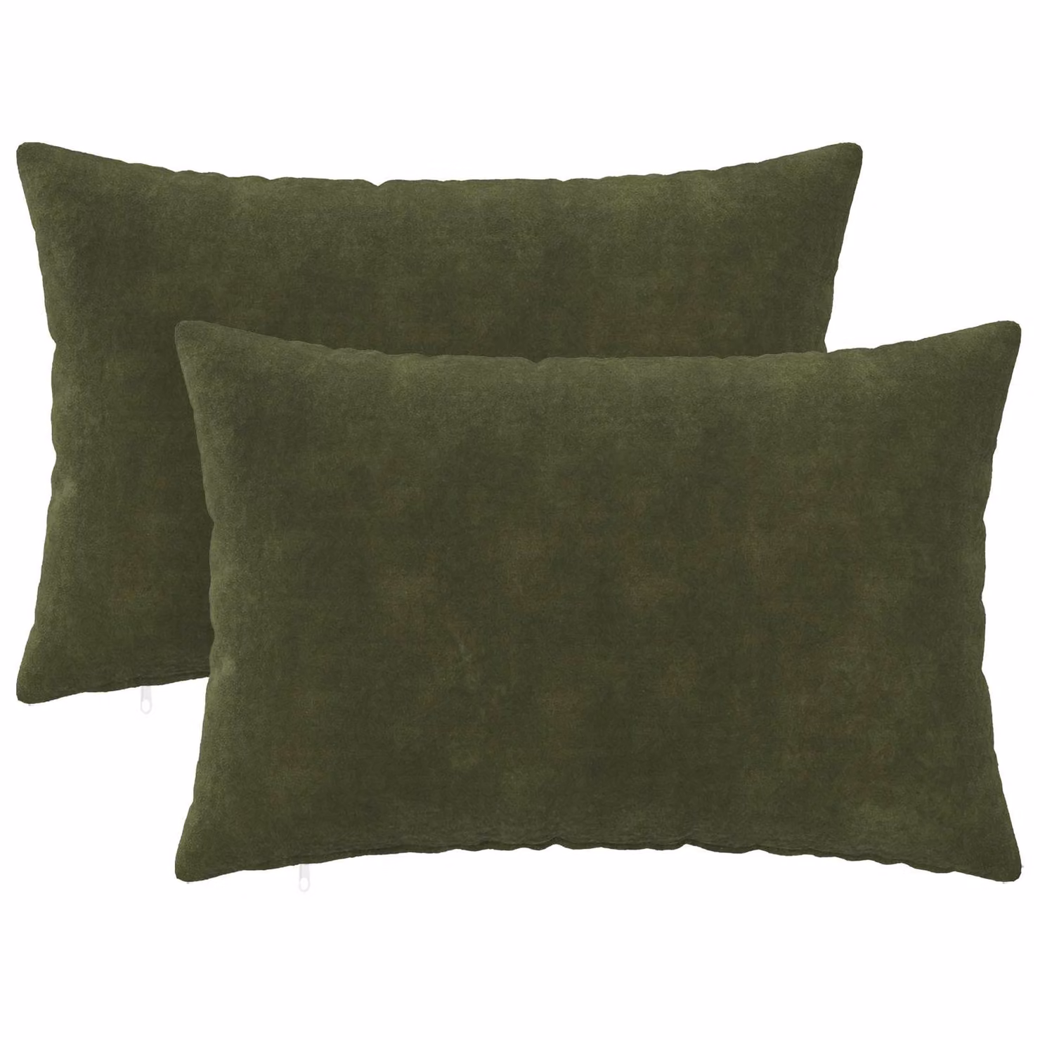 vidaXL Cuscino con cuscino HEERLEN 2 pz Verde Fleece in microfibra