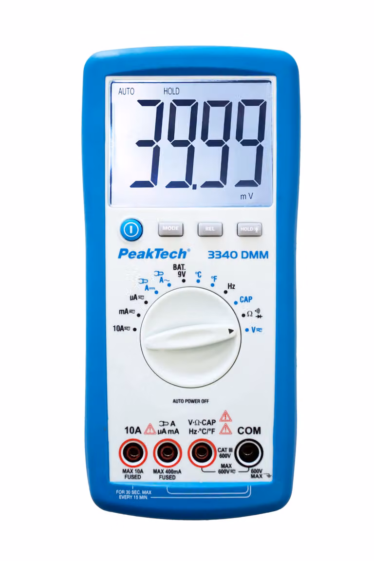 Multimetro digitale PeakTech P3340 4000 conteggi 600V AC/DC 10A AC/DC Auto-range