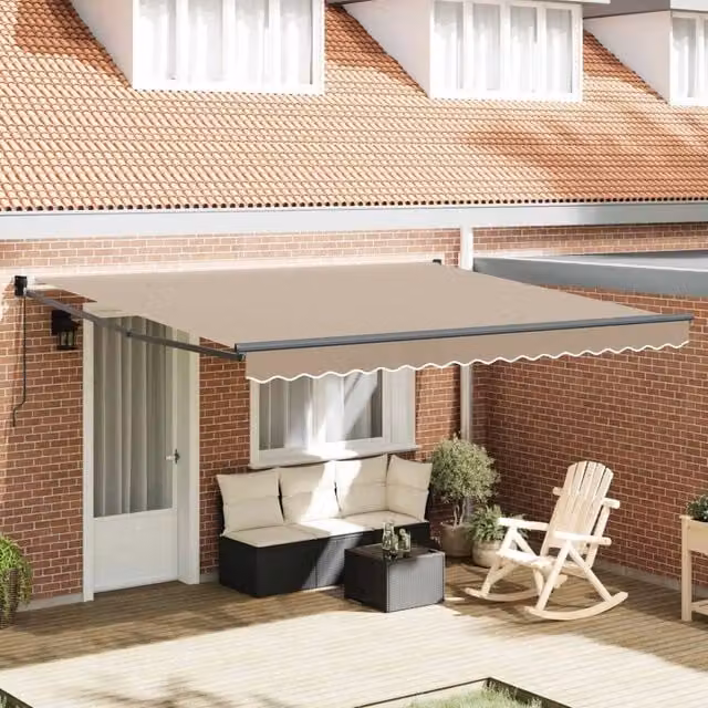 Tenda retrattile Beige 400 × 300 cm 100% Poliestere e Alluminio 3330617