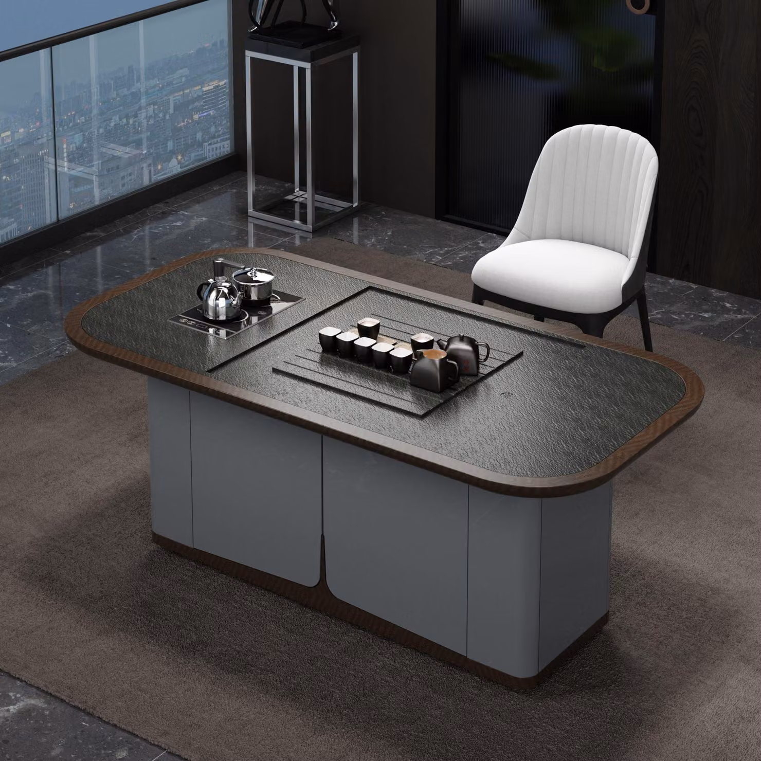 Moderner Esstisch in Grau mit elegantem Design