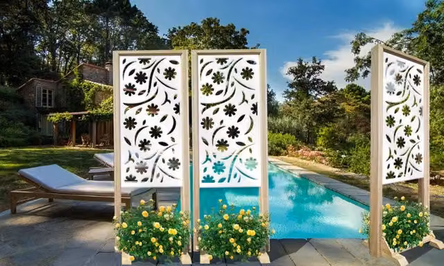 Paravento modulabile Autumn Signorbit in legno e PVC, colore bianco, L: 70 cm, H: 190 cm