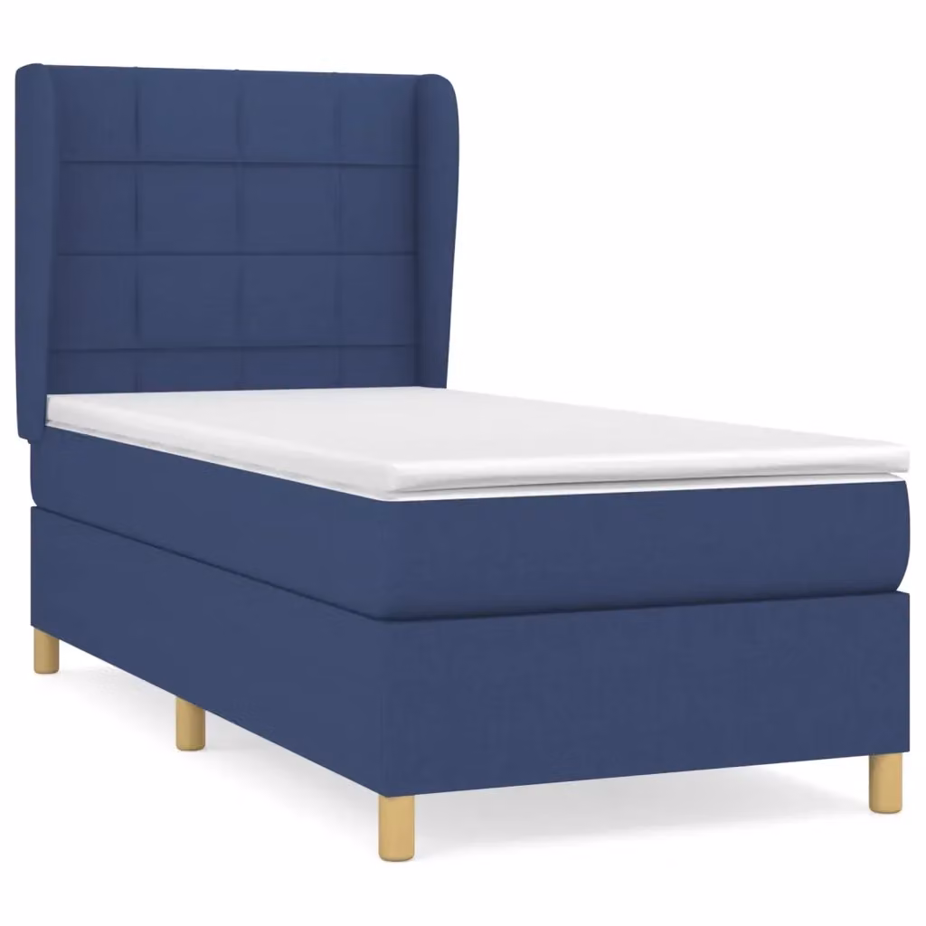 Letto Ibrido vidaXL con Giroletto a Molle e Materasso Blu e Bianco L/P/H: 80 x 200 x 40 cm – 2