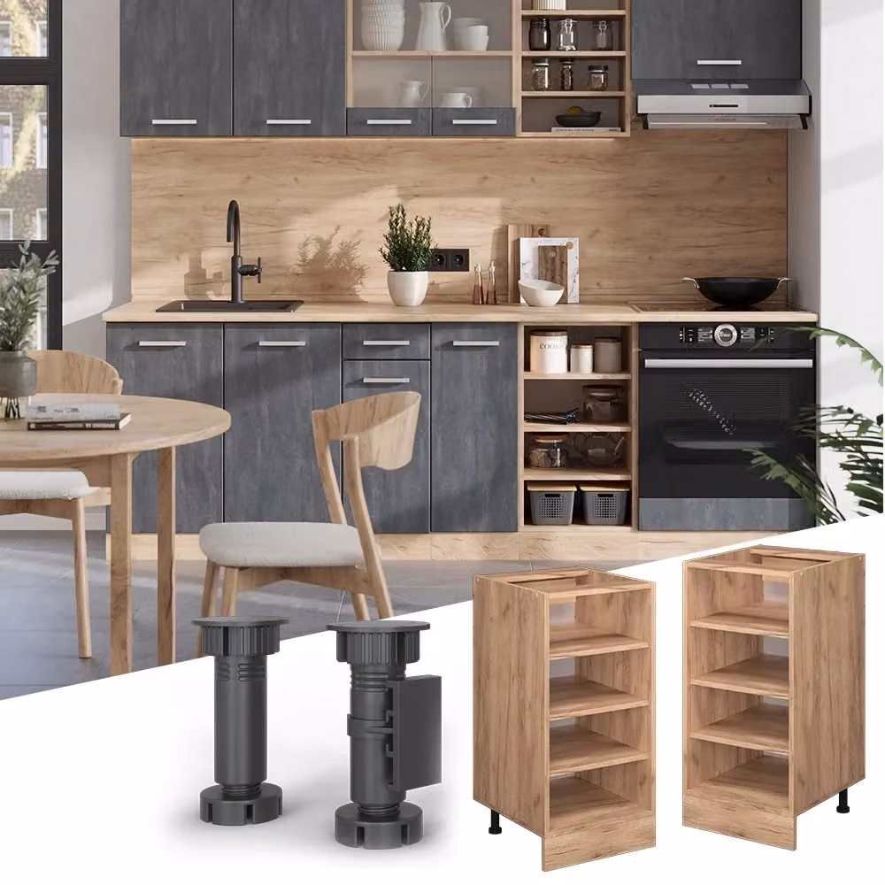 Scaffale da cucina Vicco R-Line in rovere con finitura marmo, L: 40 cm, H: 81,6 cm, P: 60 cm – 2