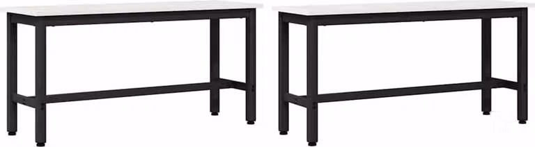 Panchina da pranzo 2 pcs Bianco 100 x 32,5 x 49 cm